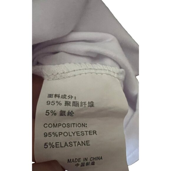 Mens White Black Double Graphic Novelty Funny T-Shirt XL Stretch Relaxed Unisex - Picture 7 of 7